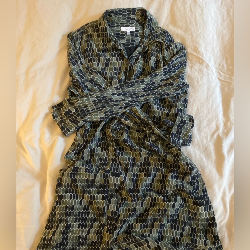 Equipment black & green silk dress | Size L Black Green
